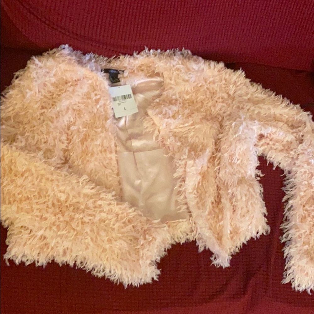 Forever 21 pink feathery pink lite jacket